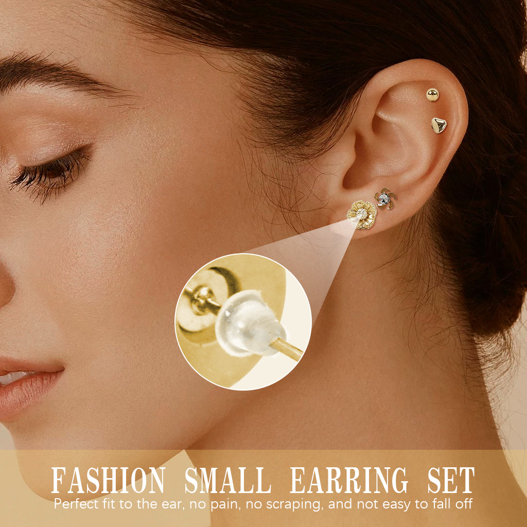 SANNIDHI 20 Pairs Earrings Set for Women Girls Stylish Crystal Pearl Stud Earrings Hypoallergenic Surgical Earrings Cartilage Earrings Jewellery Birthday Gifts Earrings Combo for Women, Girls