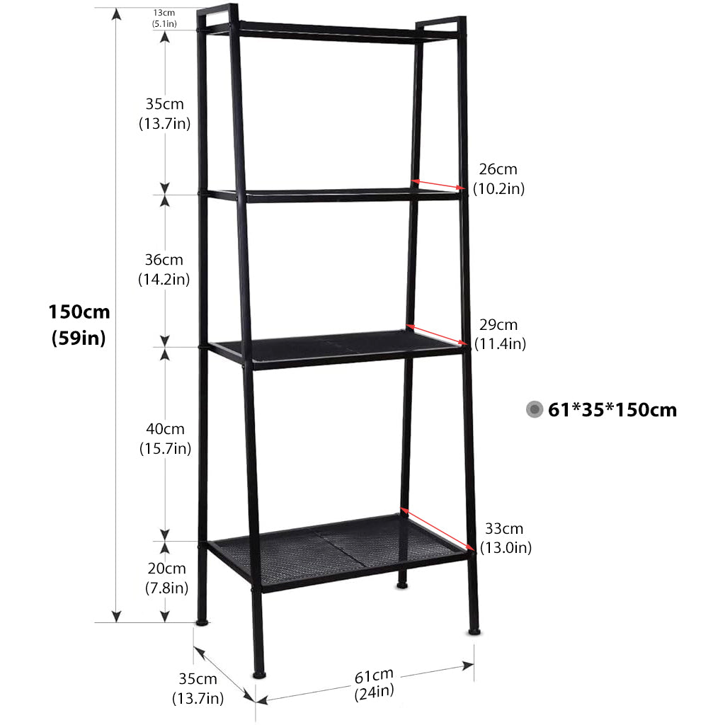 HASTHIP 4-Tier Metal Plant Stand for Balcony - Flower Pot Stand for Balcony - Modern Planter Stand for Living Room - Indoor/Outdoor Flower Pot Shelf/Pot Holder - Vertical Garden Home Decor Items