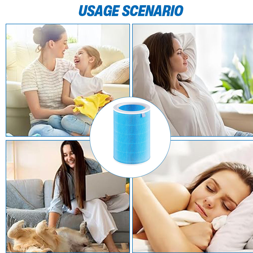 HASTHIP Mi Air Purifier Replacement HEPA Filter 360° Cylindrical Activated Carbon Filter Smart RFID High Precision Filtration Spare Air Purifier for Mi Air Purifier 2/2C/3/3S (H13 HEPA ONLY)