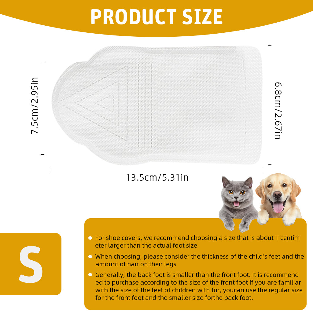 Qpets 20Pcs Small Dogs Walking Shoes Water Resistant Lining Design Non-woven Dog Boots Easy-tie Bandage Pet Palm Sleeve Cover for Walking Outdoor Shoes for Small Dogs, Puppys-Size S