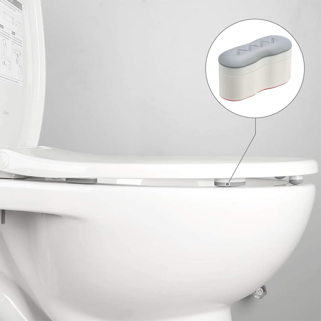Serplex 4Pcs Toilet Seat Sanitary Bumpers Universal Toilet Seat Bumpers Replacement Strong Adhesive EVA Toilet Seat Sanitary Bumpers