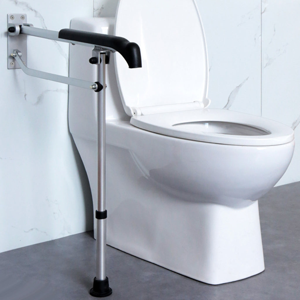 HANNEA Safety Grab Bar Toilet Handrail Folding Toilet Assistance Handle for Elders, 268lbs Loading Capacity Rugged Aluminum Alloy Toilet Handrail with Adjustable Height (Before Final Installation)