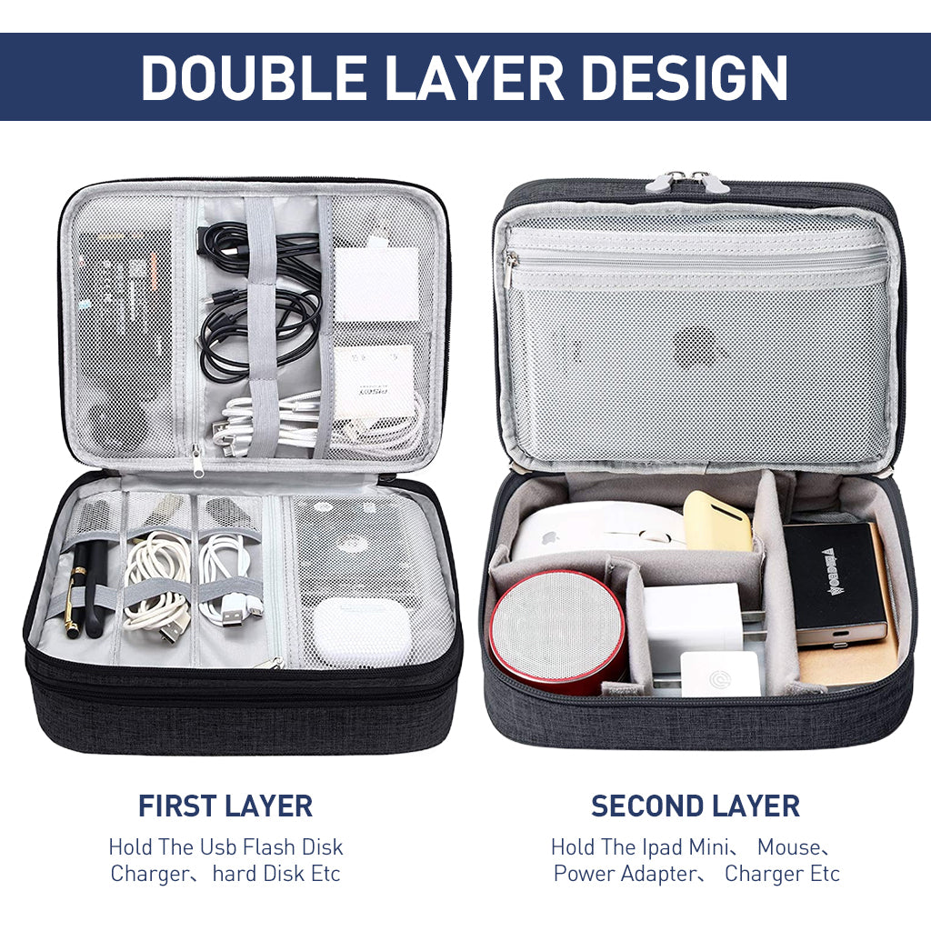 Verilux Electronics Organizer Travel Case, Water Resistant Cable Organizer Bag for Travel Essential