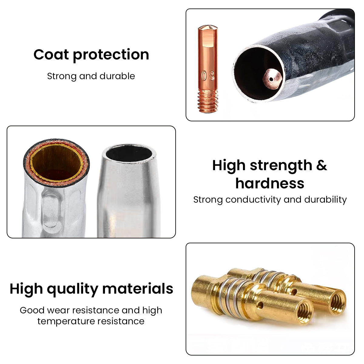 Serplex® 18Pcs Welding Torch Accessories for MB15 15AK MIG/MAG Welding Torch, Replacement Torch Contact Tips and Nozzle M6 & Tips Holder Difuser & Shield Cup & Torch Neck