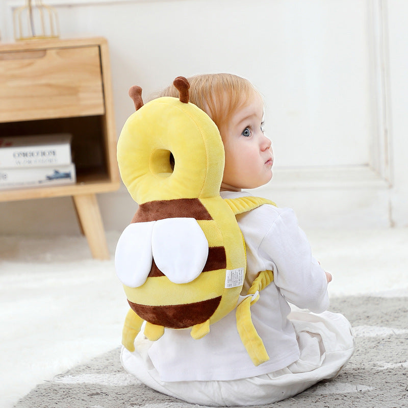 SNOWIE SOFT @ Baby Head Protector and Baby Knee Pads for Crawling,Toddler Baby Walking Head Protection Safety Pads, Adjustable Infant Cushion Backpack for Baby Walkers (Yellow,Beef)