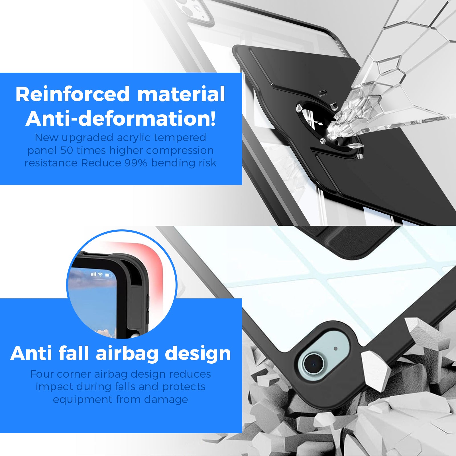 ZORBES PU Protective Cover for iPad 10th Gen, Creative 2 in 1 Protective Tablet Cover Desk Stand with 360 Degree Adjustable Viewing Angle Sleek Protective Cover for iPad 10th Gen 10.9 inch 2022