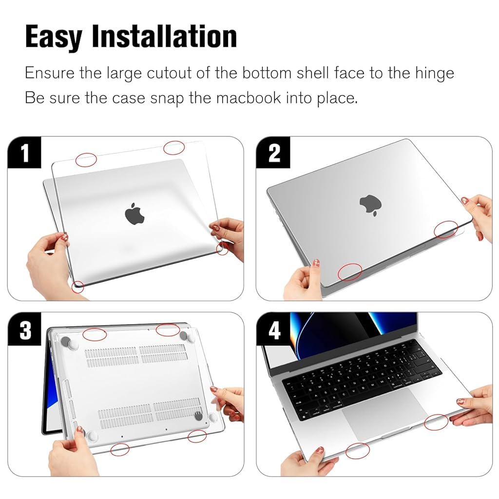 ZORBES Laptop Case Cover for MacBook Pro M4 14 Inch Transparent Laptop Case Fashion Cover Transparent Laptop Case Cover Compatible with MacBook Pro M4 A3112 /A3185 /A3401 /A2992 /A2918/ A2779/ A2442