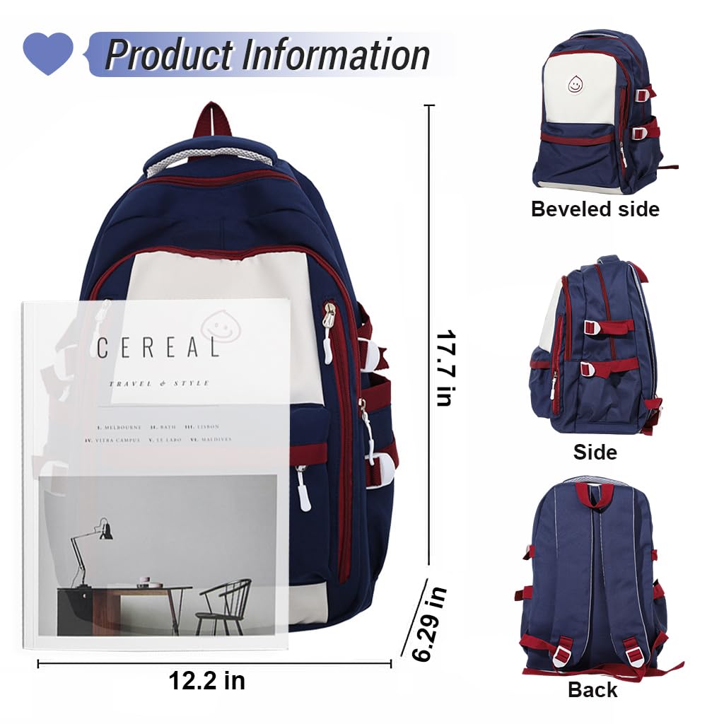 PALAY Travel Backpack Casual Backpack Nylon Backpack Girls School Backpack Lightweight Fashion Contrast Color Backpack Outdoor Travel Backpack Laptop Backpack
