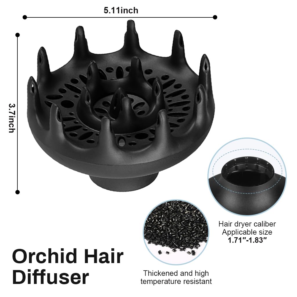 MAYCREATE Orchid Hair Diffuser, Diffuser Attachment for Hair Dryer, Hair Diffuser for Curly Hair, Universal Diffuser for Curlyand Wavy Hair-Softness and Control Blow-Out Hair, Hair Care for Women