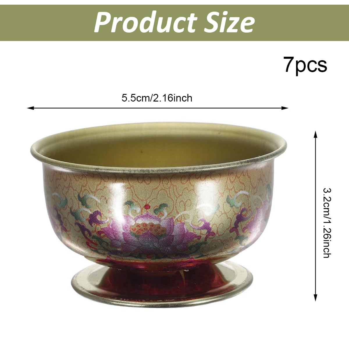 HASTHIP 7Pcs Decorative Bowls, Lotus Ornate Holders Flowers Bowls Alloy Diwali Desk Decorative Bowls, Diwali Decoration Items for Home Decor