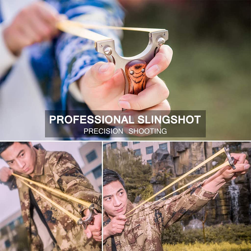 Proberos Slingshots Kit with 1.2mm Extra Thick Flat Bands, High Catapult for Adults Beginner Youth for Outdoor Games, Outdoor Toys
