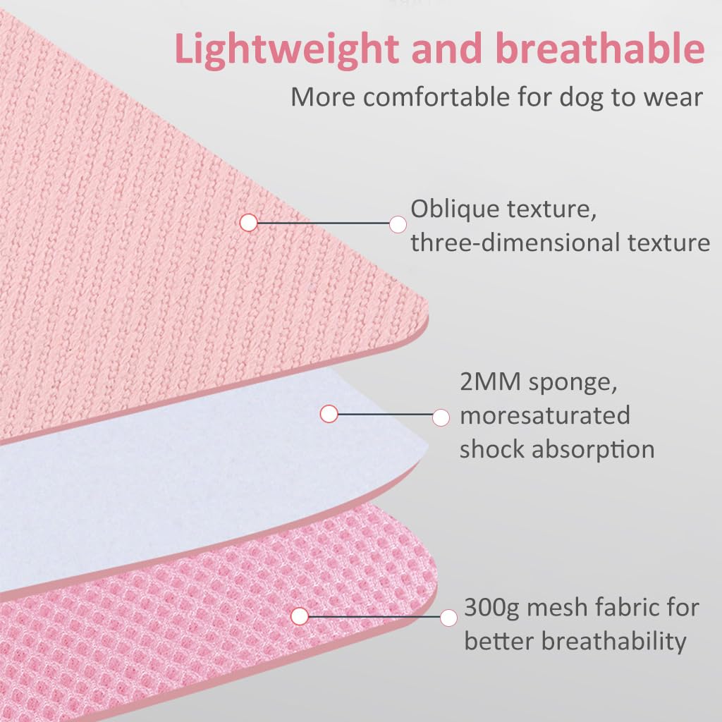 Qpets Dog Harness Pink, V Neck Dog Leash Set for Big Medium Dog, Ajustable Dog Harness, Dog Vest Harness with Leash, Safe Reflective Strap Dog Belt (Suitable for 10-16 kg)