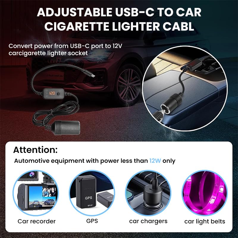 STHIRA® USB A to 12V Cigarette Lighter Adapter