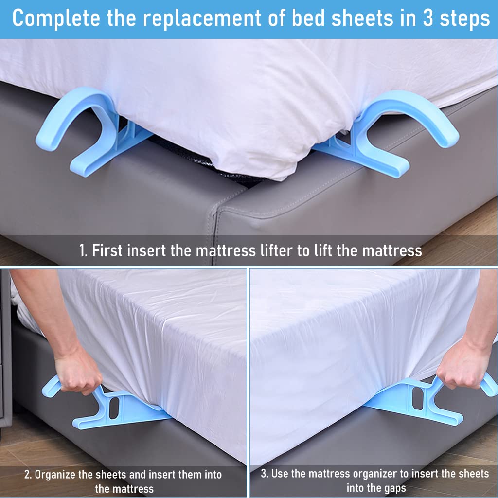 HASTHIP 2Pcs Mattress Lifter Tool, Bedsheet Tucking Tool, Bed Making Tool Mattress Lifter, Helps Lift and Hold The Mattress, Can Tuck Sheets or Bed Skirts Alleviating Excess Strain