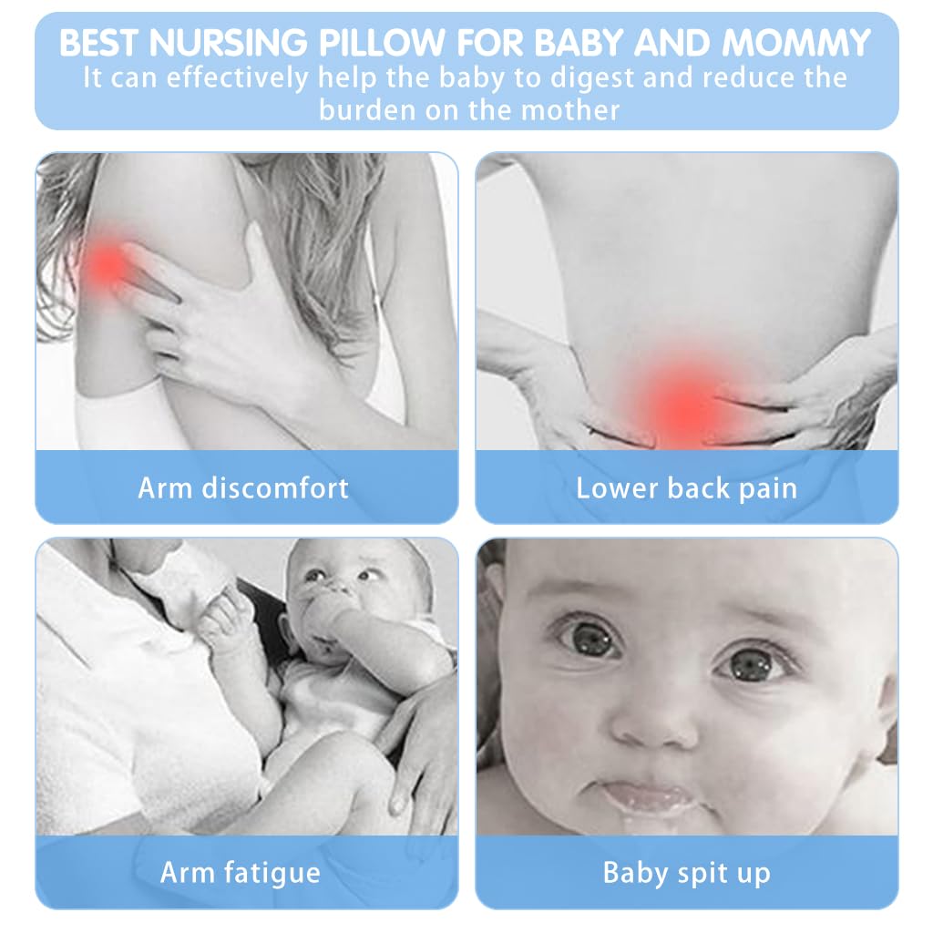 SNOWIE SOFT Baby Feeding Pillow for Mom Breastfeeding, Nursing Pillow with Infant Support Cushion, Multi Nursing Pad with Removable Neck Belt for Mom Baby Gifts
