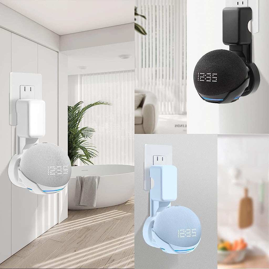 ZORBES Wall Mount for Alexa Echo Dot, Outlet Hanger Stand for Echo Dot (5th & 4th Gen) Alexa Echo Dot Holder with Cable Management, Alexa Wall Mount Alexa Echo Dot Accessories (Holder Only)