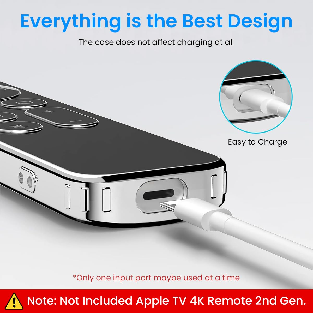 ZORBES Black TPU Case for Apple TV 4K Remote 2nd Gen. Apple TV 4K Case Remote 2nd Generation, TPU Anti-Scratch Protective Case Cover for Apple TV 4K Remote 2nd Gen