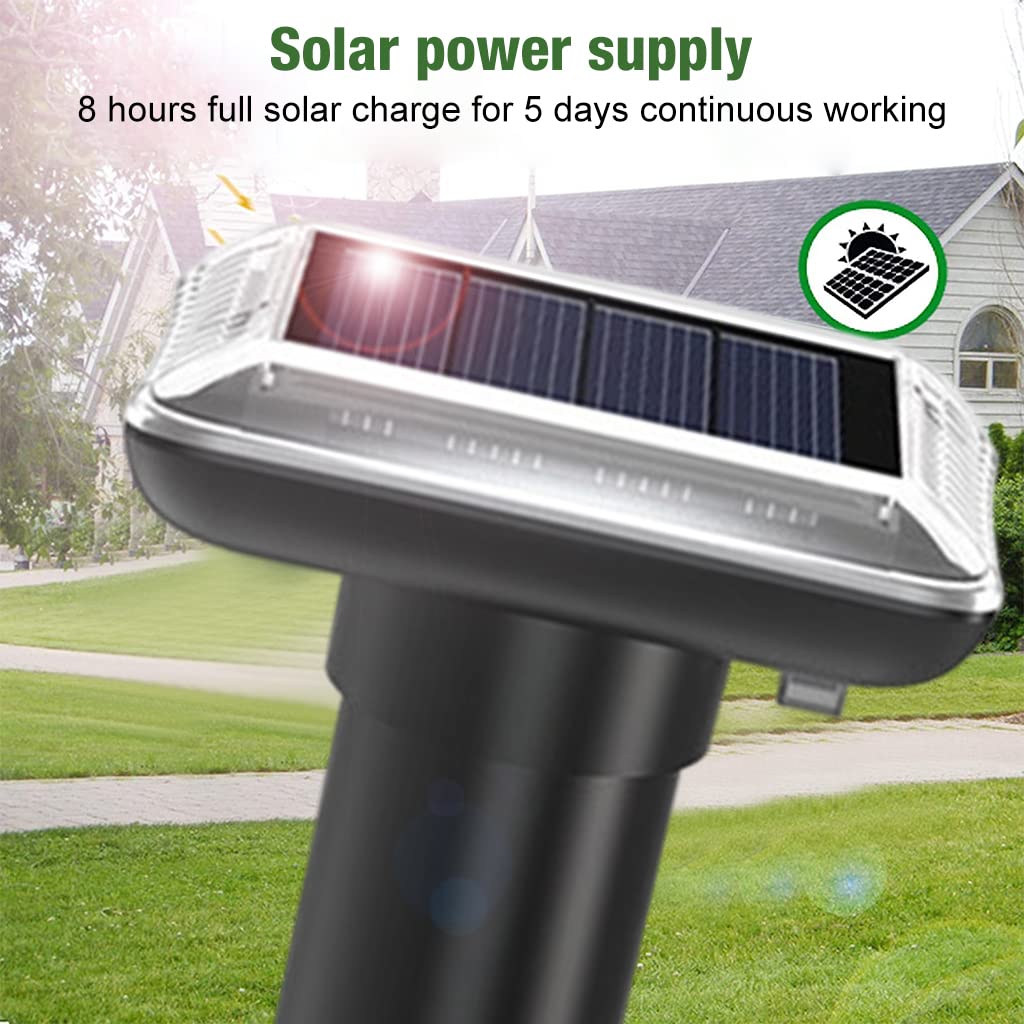 HASTHIP 2Pcs Solar Rat Repellent for Lawn Garden Outdoor, Waterproof Ultrasonic Pest Repeller Lizard Repellent Snake Repellent for Get Rid of Mole, Gopher, Snakes, Vole and Other Underground Pests
