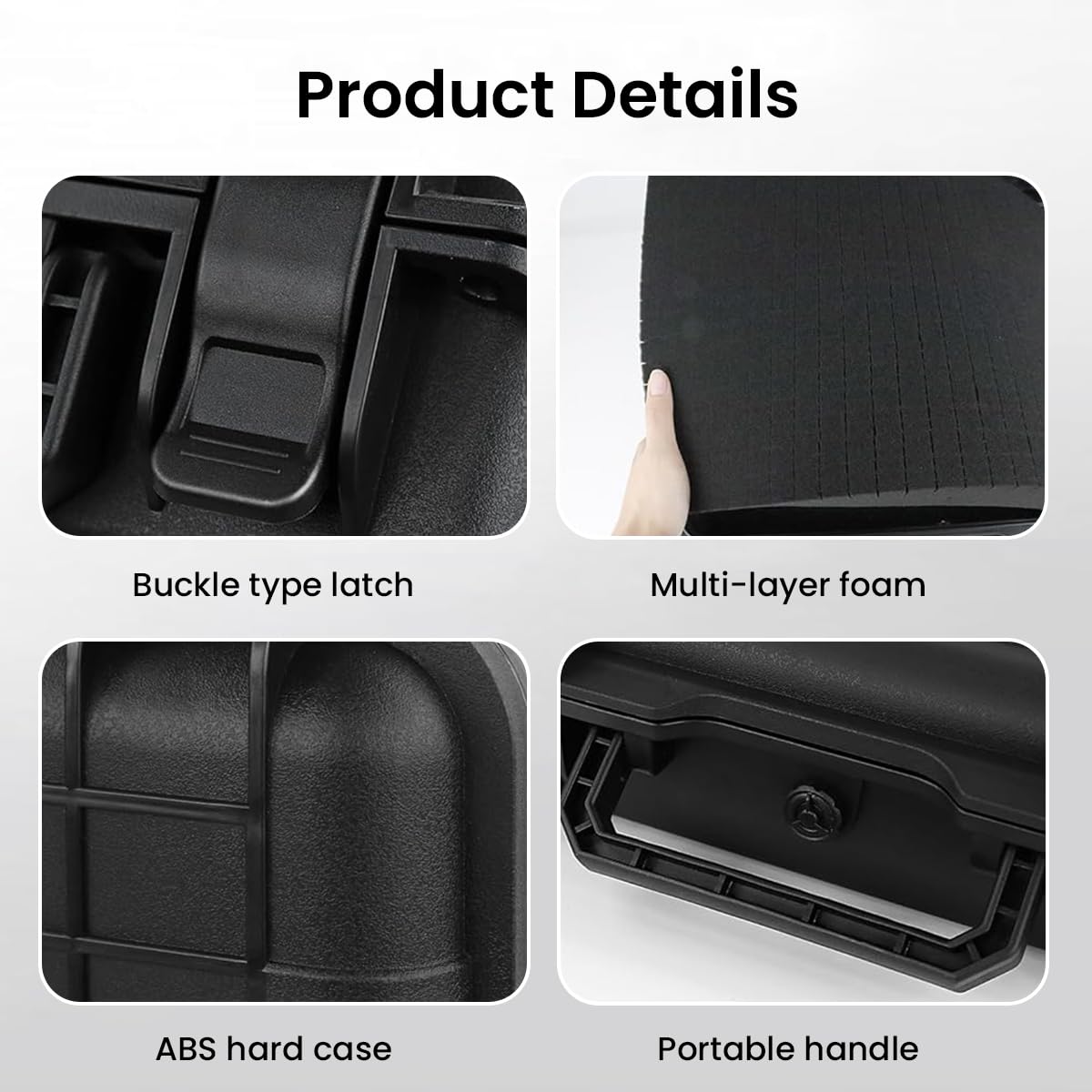 Serplex® Waterproof Hard Carry Case Bag Tool Case With Pre-cut Sponge Storage Box Safety Shockproof Organizer Hardware Tool Box Empty Hard Case for Jewelry, Camera Accessories, Electronics