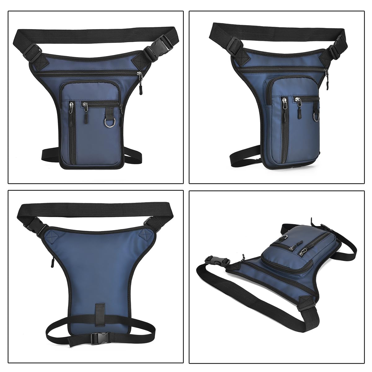 GUSTAVE Motorcycle Waist Drop Leg Bag for Men Women Storage Bag Waist Leg Bag Fanny Bag Nylon Multi-Pocket Thigh Bag Quick Release Buckle Belt Outdoor Hip Bag Waist Bag for Cycling, Hiking, Camping