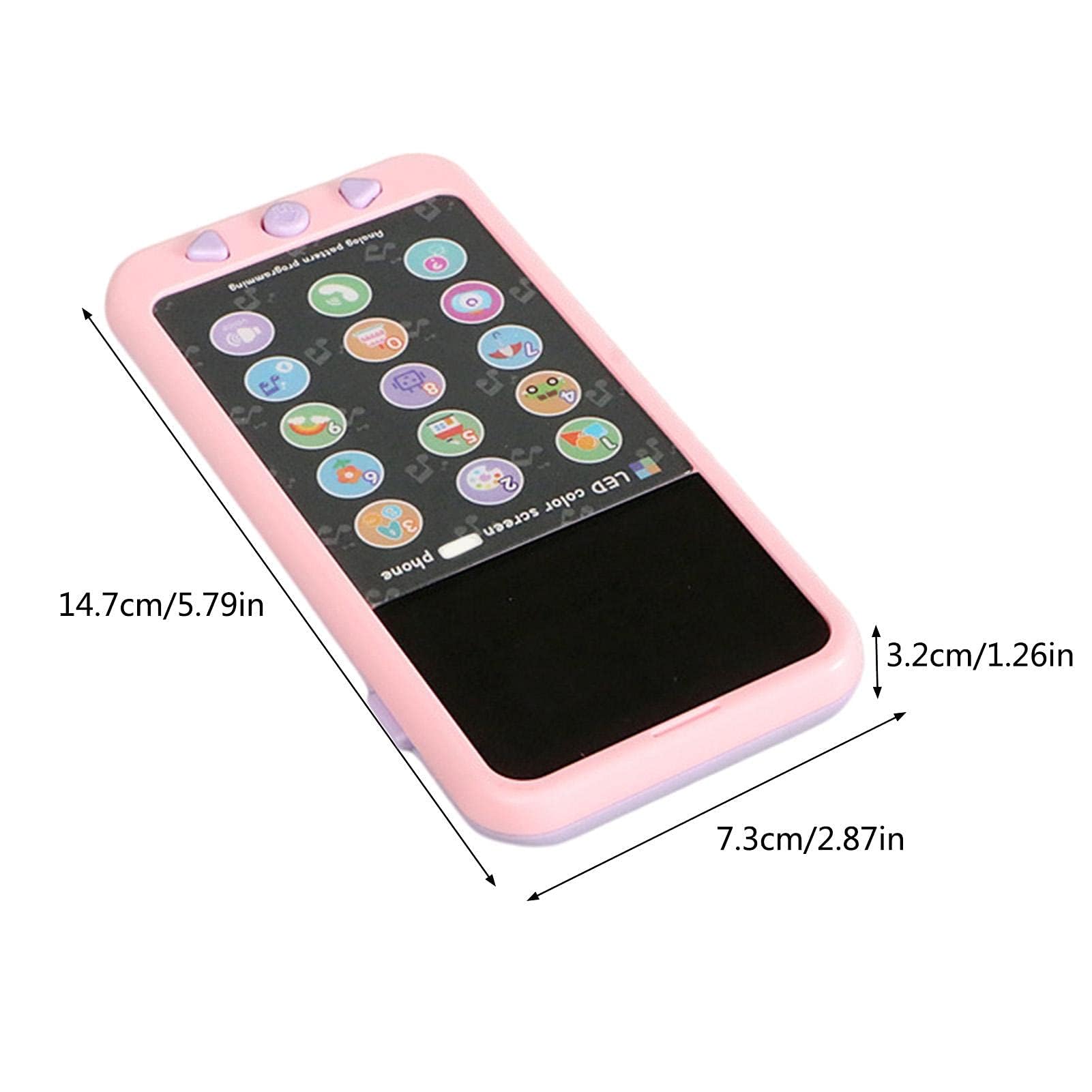 PATPAT Fun Musical Phone Toy for Baby LED Touch Button Phone Toy Learning Toy Phone with 15 Functions Sensory Toy Playful Simulation Phone Toy Music Phone Gift Toy for Kids Children's Day Gift, Blue