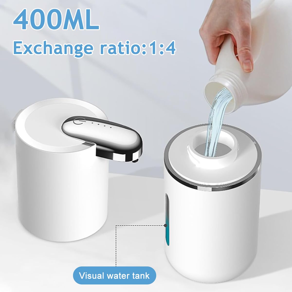 HANNEA Automatic Soap Dispenser Soap Foamer Dispenser No-Touch Automatic Soap Dispenser Fine Foam Dispenser 13.5oz/400ml Hand Wash Soap Foamer Handwash Dispenser for Kitchen Bathroom Office