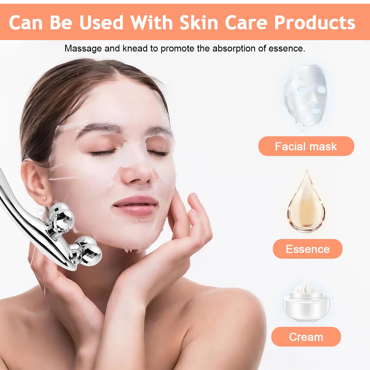 MAYCREATE Face Roller Facial Roller Face Massager for Face Lift, Skin Care Roller for Face Neck Body, Reduce Puffiness Remove Wrinkles, Gift for Women