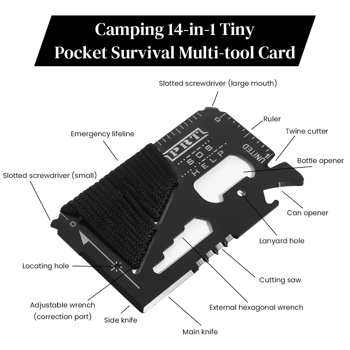 Proberos 10 in 1 Multi-tool Outdoor Survival Tool Camping Gear Pocket Stainless Steel Multi Tool Card Tactical Gear with Screwdriver, Rope Cutter, Micro Saw, Hex Wrench, Side Cutter Gift for Men, 5Pcs