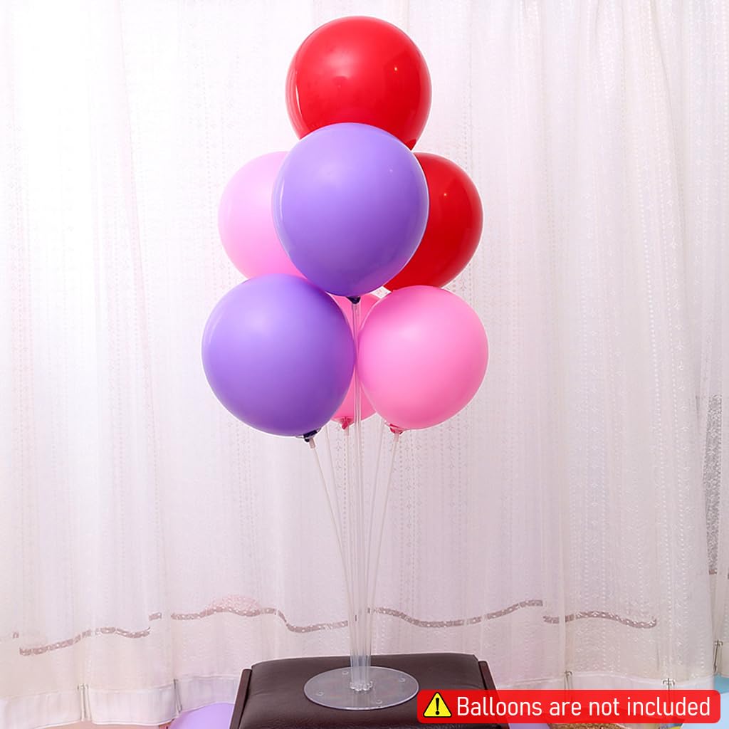 HASTHIP 6Pcs Balloon Stand for Decoration, Balloon Supplies with Dot Stickers Balloon Accessories, Balloon Sticks with Base for Table Birthday Baby Shower Graduation Party Decorations