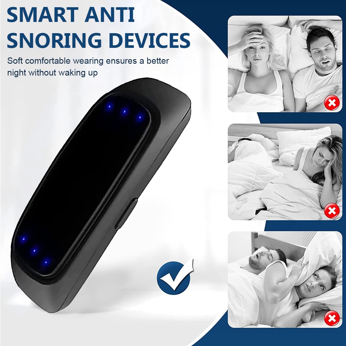 HANNEA Snoring Stopper for Men Women Smart Anti Snoring Devices Electric Massage Anti-snoring Device Tighten Loosen Jaw Muscle, Sleep Aid Custom Night Mouth Guard for Stop Snoring Comfortable to Wear