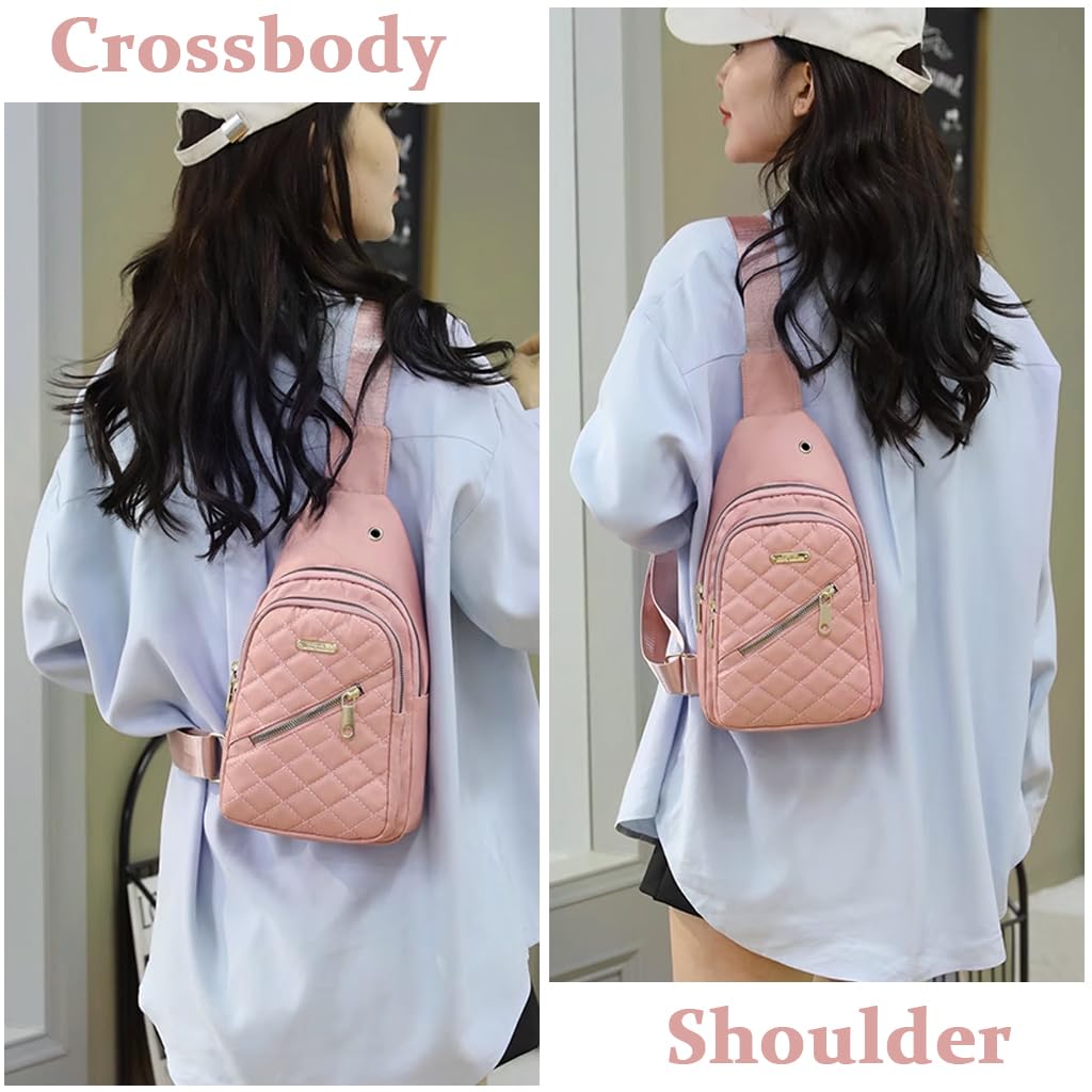 PALAY Crossbody Bag for Women Sling Bag for Women Crossbody Bag for Women Phone Bag Oxford Cloth Stylish Pink Chest Bag Versatile Fashion Sling Bag Travel Shoulder Bags