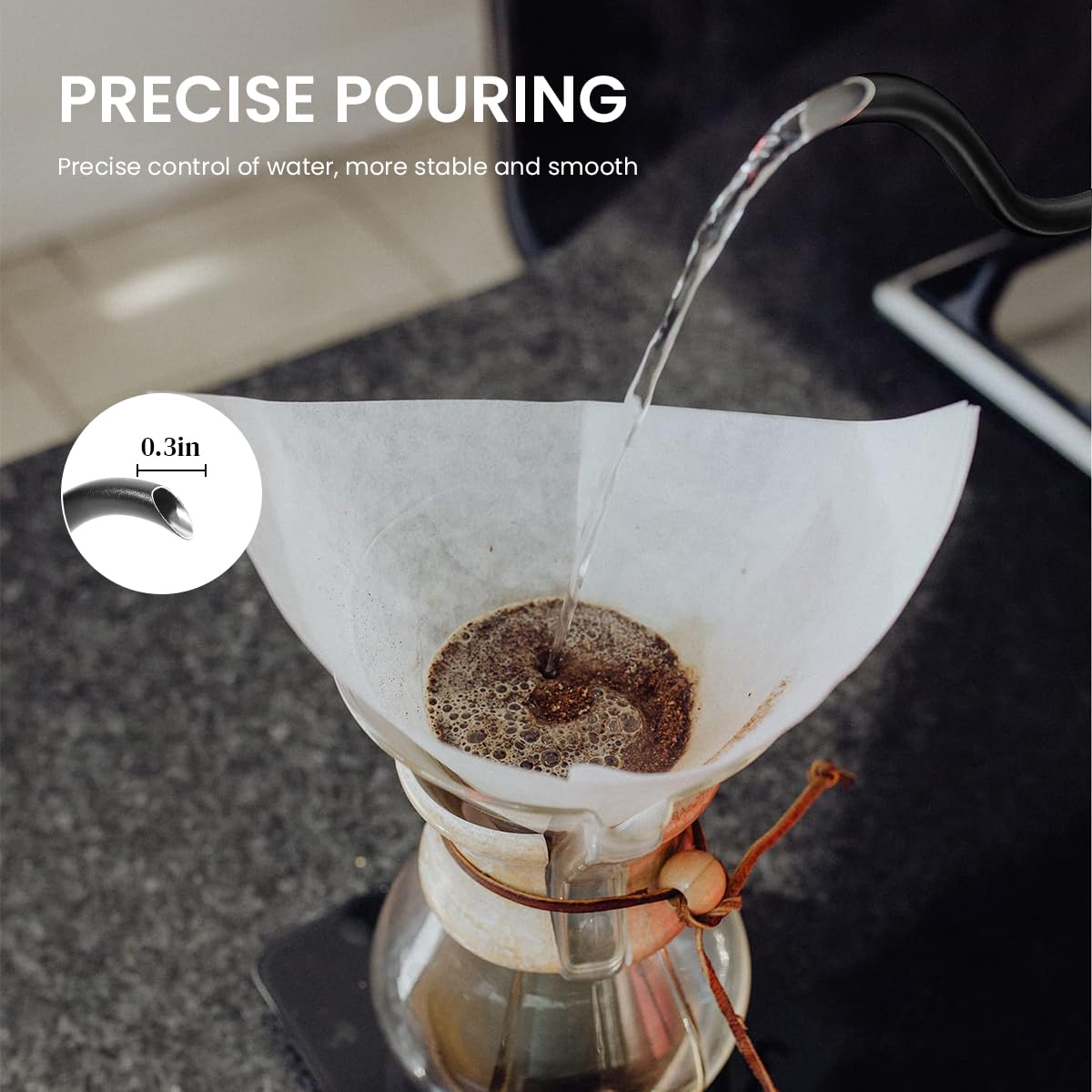 Supvox Gooseneck Electric Kettle for Hot Water Kettle with Temperature Control 1 Liter Hot Water Boiler for Home 1000W Electric Tea Maker Machine with 7 Temperature Button for Pour Over Coffee