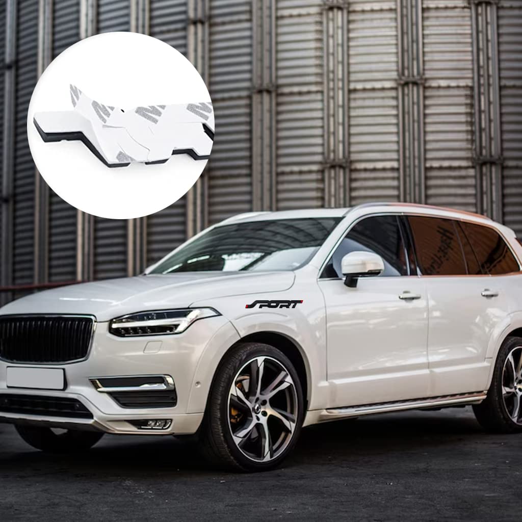 STHIRA 2pcs 3D Car Sticker Metal Car Sticker Black Sport Logo Metal Sticker for Car, Modification Car Waterproof Sticker Car Decor Sticker for Car Door, Door Handle, Car Tail