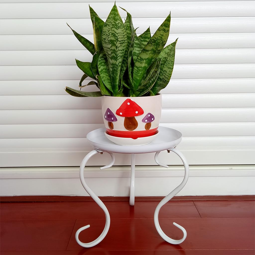 HASTHIP 2Pcs Floor Plant Holder 9 Inches Height Metal Plant Stand Easy Assembly Plant Pot Display Stand Metal Fine Coating Plant Stand for Balcony, Home, Office