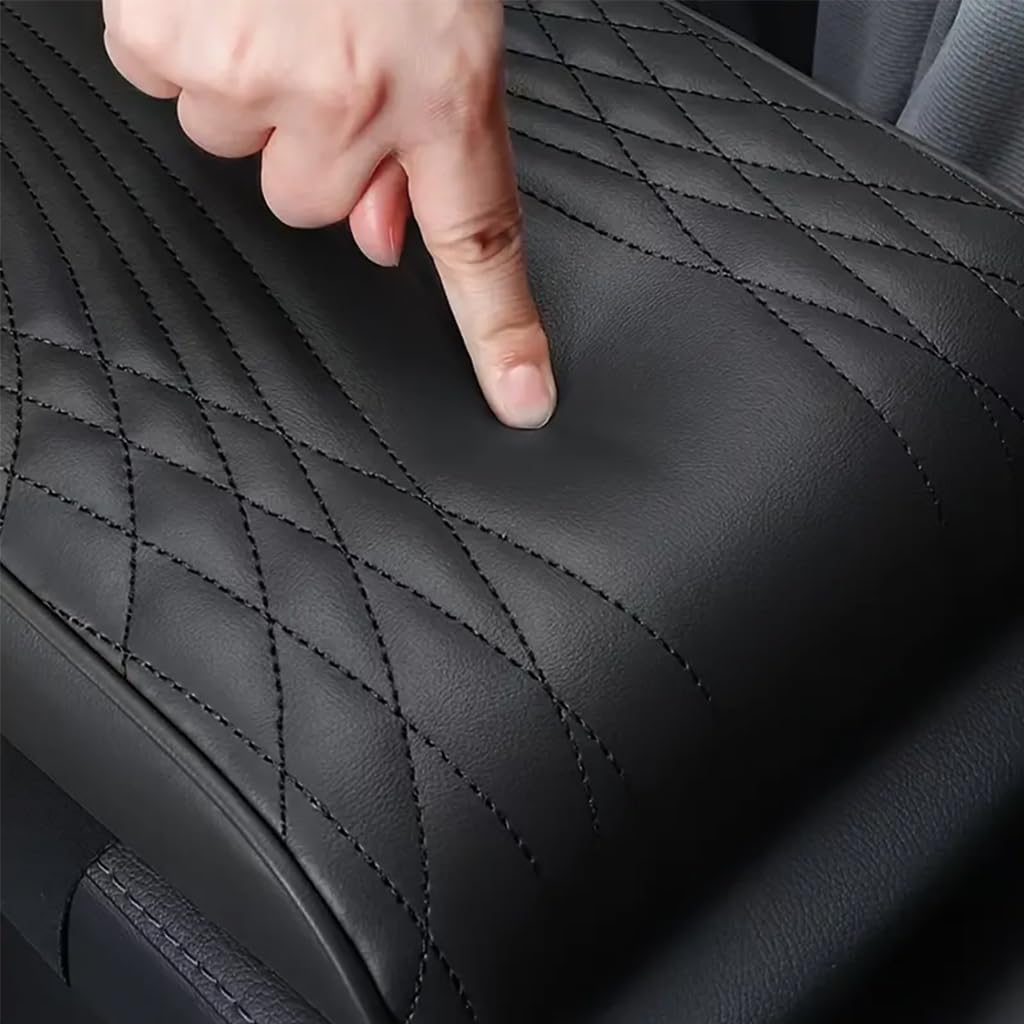 ZORBES Car Armrest Pad 3 in 1 Multipurpose Center Console Arm Rest with Tissue Holder & Storage Pouch Fashion PU Armrest Pad Car Center Console Pad Car Interior Accessory