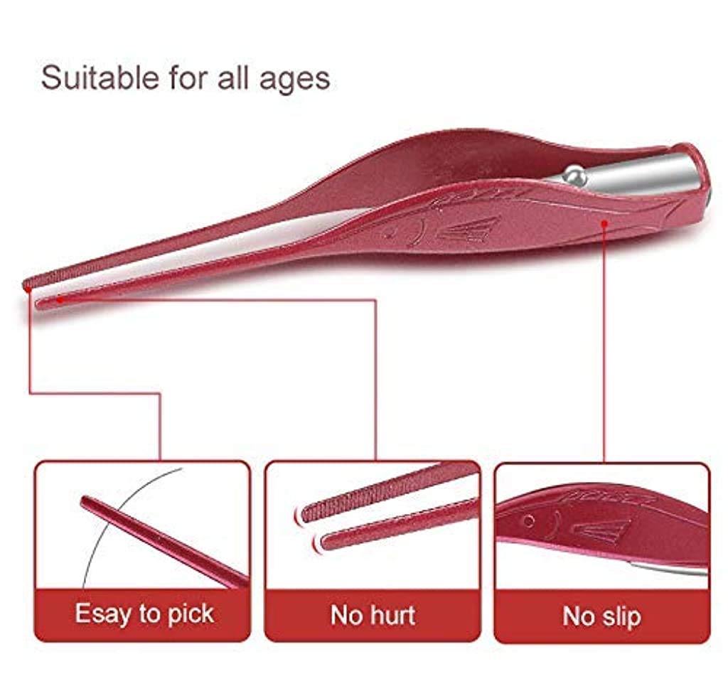 MAYCREATE 2Pcs Ear Cleaner for Baby Kids with LED Light, Ear Wax Removal Tool Portable Earwax Spoon Digger & Tweezers for Kids Baby with Storage Case(Batteries Included)