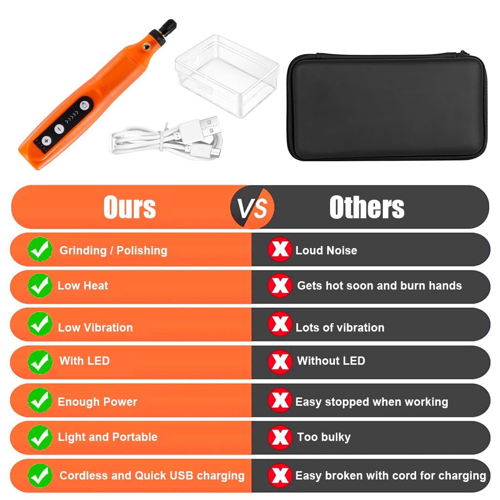 Verilux Handheld Polishing Machine Electric Sander Grinder Drill Pen Kit with Accessories Multipurpose Polishing Machine Drill Pen for Nail Art, Engraving, Drilling, Carving & DIY Crafts Use