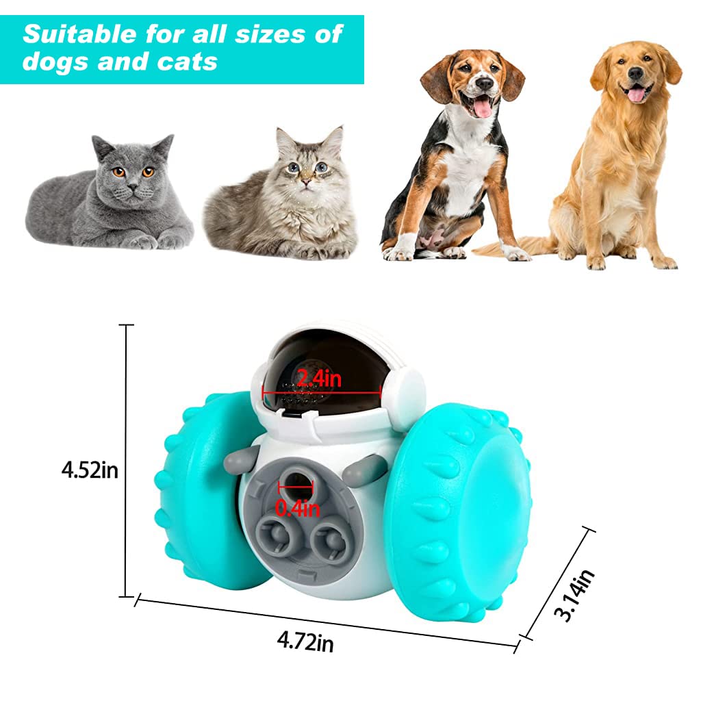 Qpets Interactive Dog Toys Tumbler Food Dispenser for Dog Cat Toy Tumbler Self-Swing Food Dispenser Toy for Dog Cat Slow Feeder Toy for Dogs Cats Dog Puzzle Toys