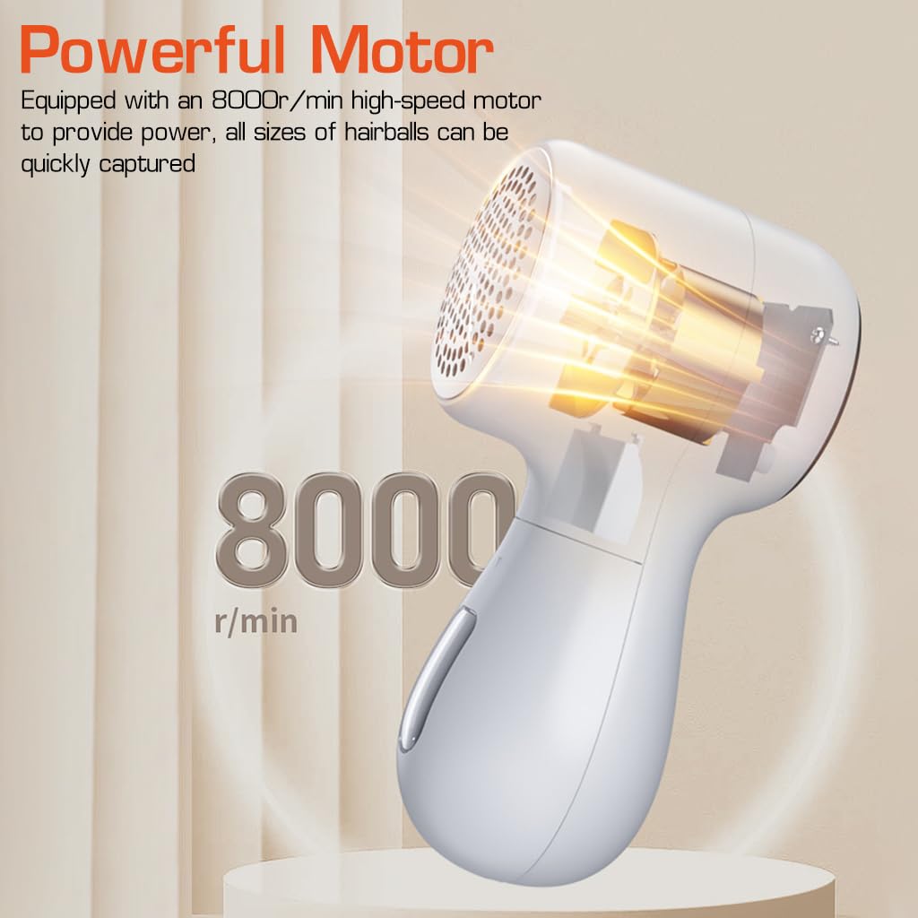 HANNEA Fabric Shaver, Rechargeable Portable Lint Remover Sweater Defuzzer, Intelligent Digital Display Lints Shaver Fuzzs Pills Bobbles Trimmer for Clothes and Furniture