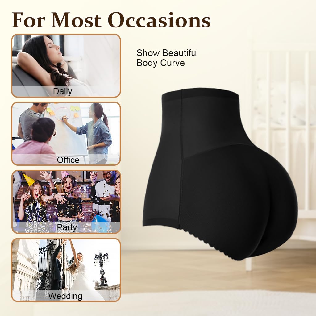 PALAY Butt Lifter Padded Underwear for Women Hip Pads Enhancer Shapewear Shorts Seamless Tummy Control Panties Body Shaper Brief, XL
