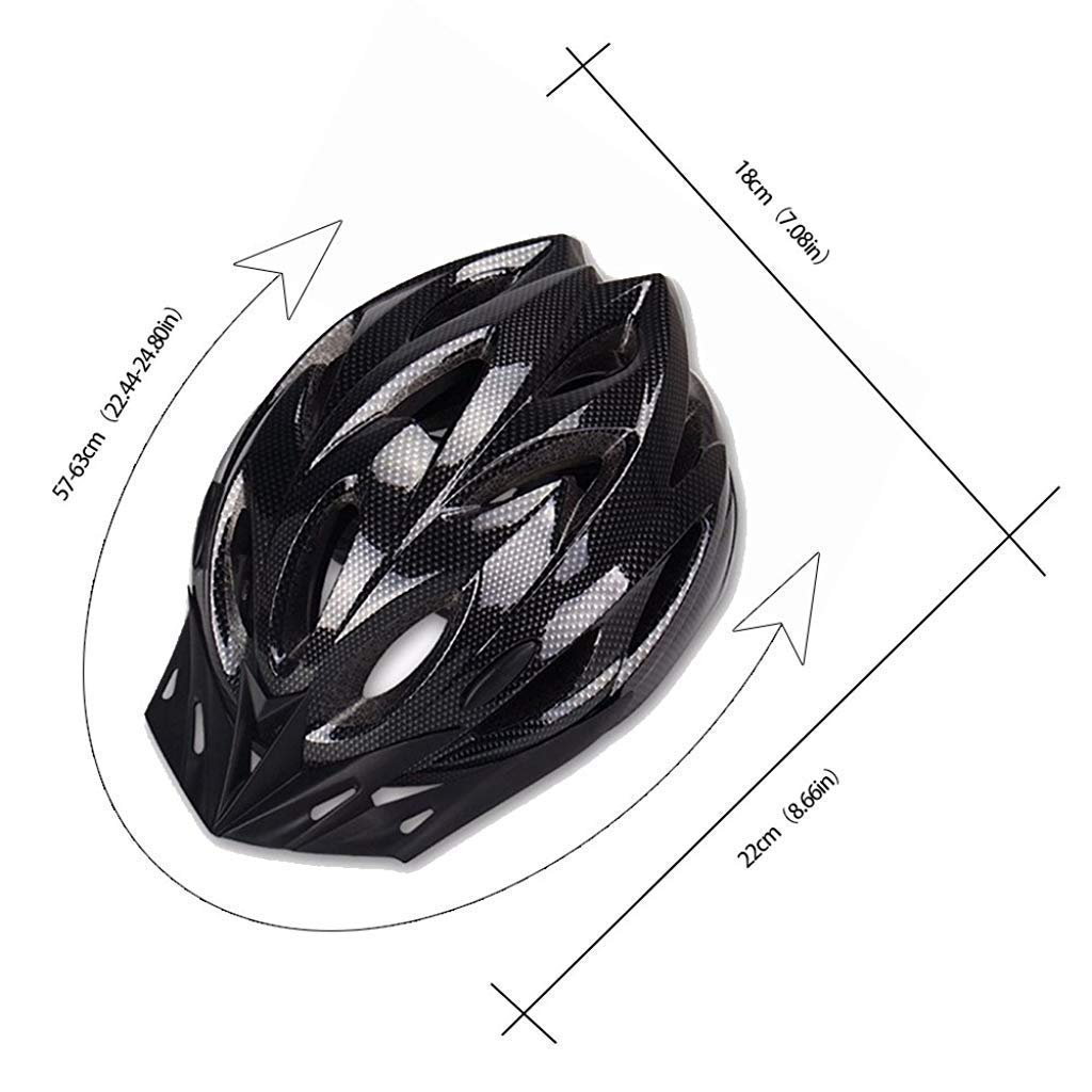Proberos PC AND EPS Lightweight Cycling Helmet for Men and Women (Black and White, Suitable for 57 - 63cm Head Circumference) Inner Material: Expanded Polystyrene