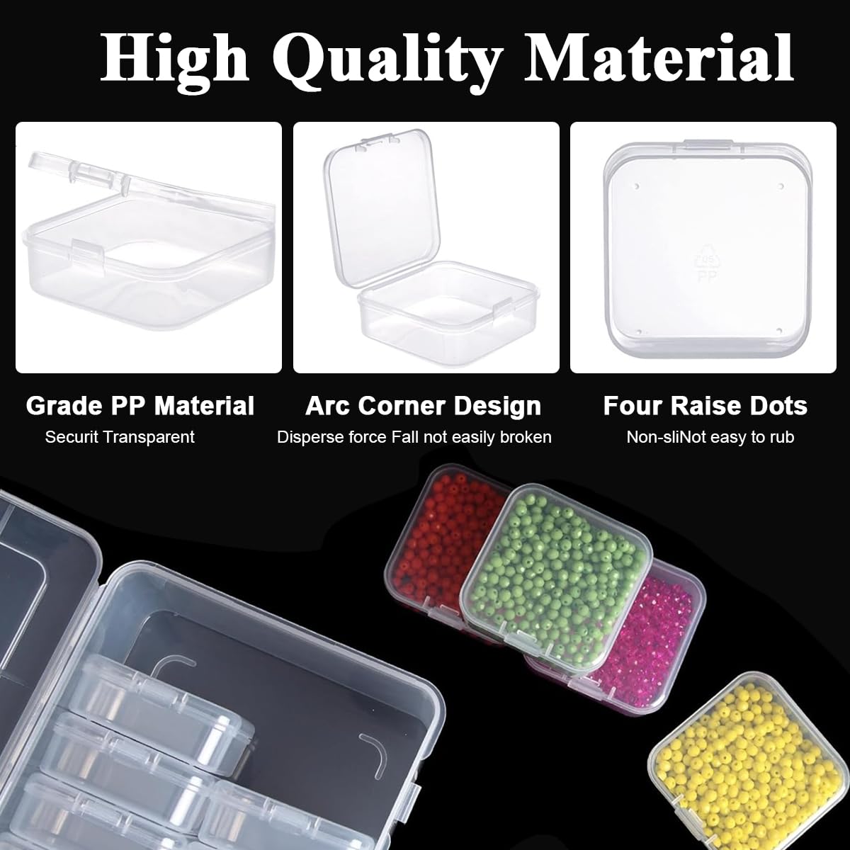 HASTHIP Transparent Jewelry Organizer Box Set of 15Pcs PlasticOrganizer for Earrings, Ear Studs, Rings, Necklace, Accessories, Multi Purpose Storage Case for DIY Crafting, Beading, Diamond Painting