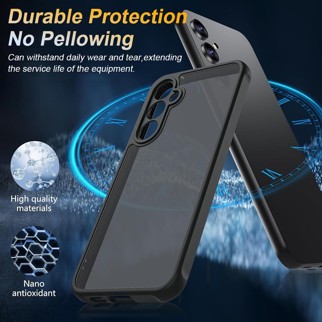 ZORBES Phone Cover for Samsung Galaxy S23 FE Fashion Slim Phone Case Support Anti-Scratch Protective Case Shockproof Matte Phone Cases for Galaxy S23 FE Black