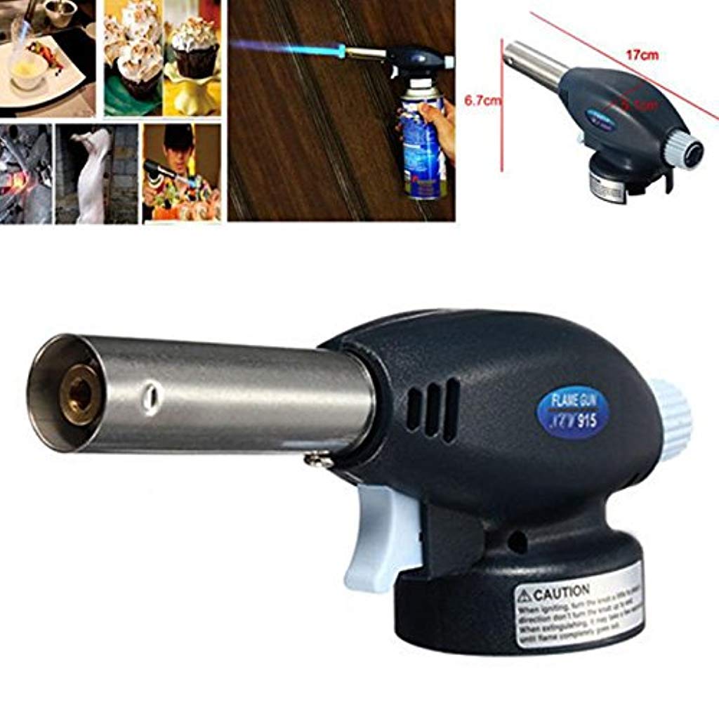 Supvox Flamethrower Butane Burner Auto Ignition Camping Weldin Blow Torch for Creme Brulee, Kitchen, Cooking, BBQ