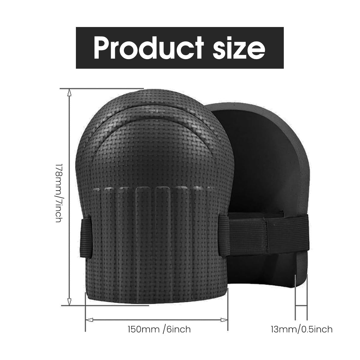 Serplex 2 Pair EVA Knee Pads Wear-resistance Thicken EVA Foam Knee Protective Guards for Work, Gardening, Construction Anti-Slip Soft Knee Protector with Adjustable Hook and Loop Straps