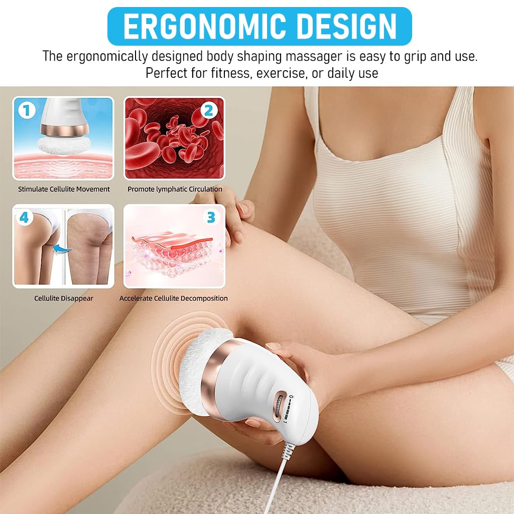 HANNEA Body Massager Electric Shoulder Back Massager Full Body Massager for Neck, Back, Arm, Lumbar, Leg Viberation Muscle Massager with Stepless Adjustment Knob Beauty Sculpt Massager