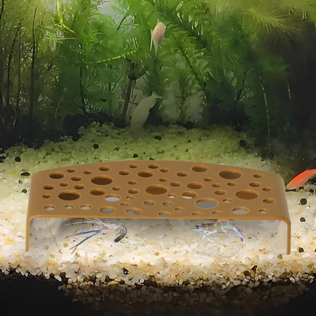 Qpets Aquarium Tunnel, Hiding Cave Fish Tank Betta Fish Hiding Cave Shrimp Hiding Cave Plastic Porous Fish Tank Hiding Cave Platform for Small Fishes Shrimps