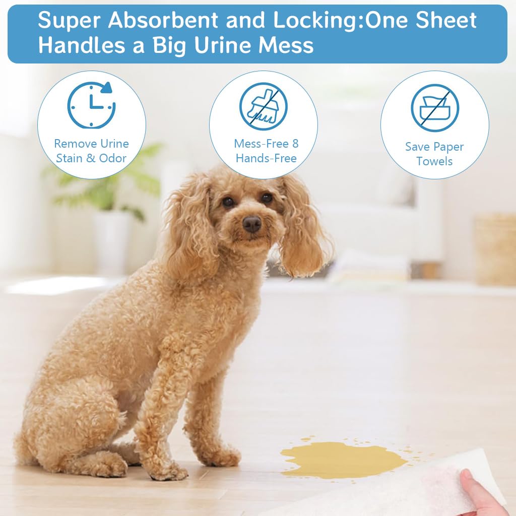 Qpets 50 Counts Puppy Pads Pet Pee Pads Dog Pee Training Pads Quick Absorptions Hygienic Non-woven Fabric Urine Sheets (25*30CM)