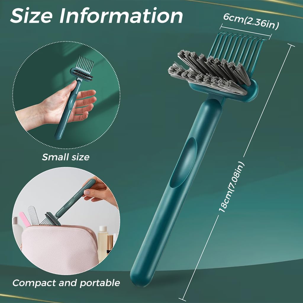 ZIBUYU Comb Cleaning Brushes Professional Soft Brush for Hair Remover 2-In-1 Design Mini Comb Hair Cleaner Tool, Easy to Use Hair Brush Cleaning Tool, Hair Brush Cleaner for Removing Hair & Dust - 2