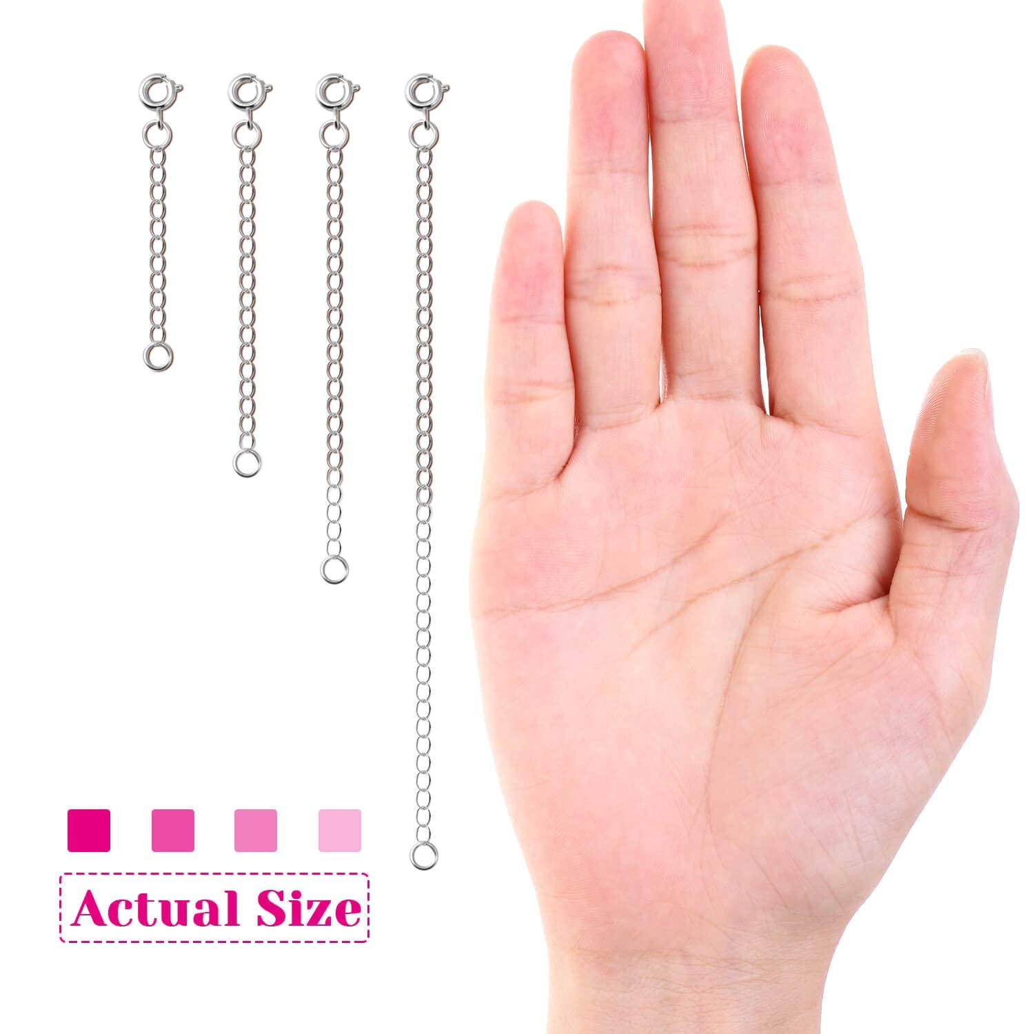 SANNIDHI 12PCS Necklace Extenders Delicate Necklace Extender Chain Set for Women Girl Men Boy-2